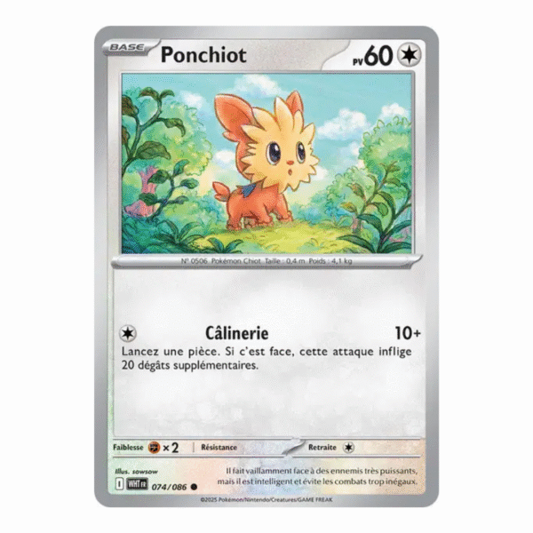 Ponchiot Pokéball Flamme Blanche 074/086