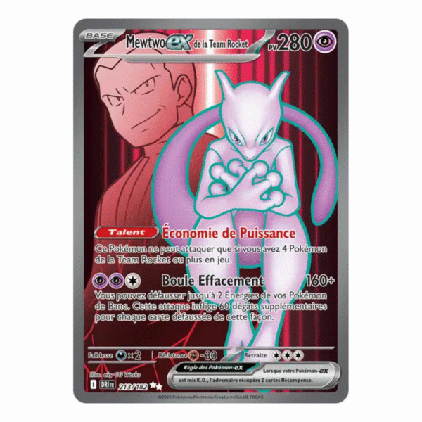 Mewtwo de la Team Rocket FA EX Rivalités Destinées 213/182